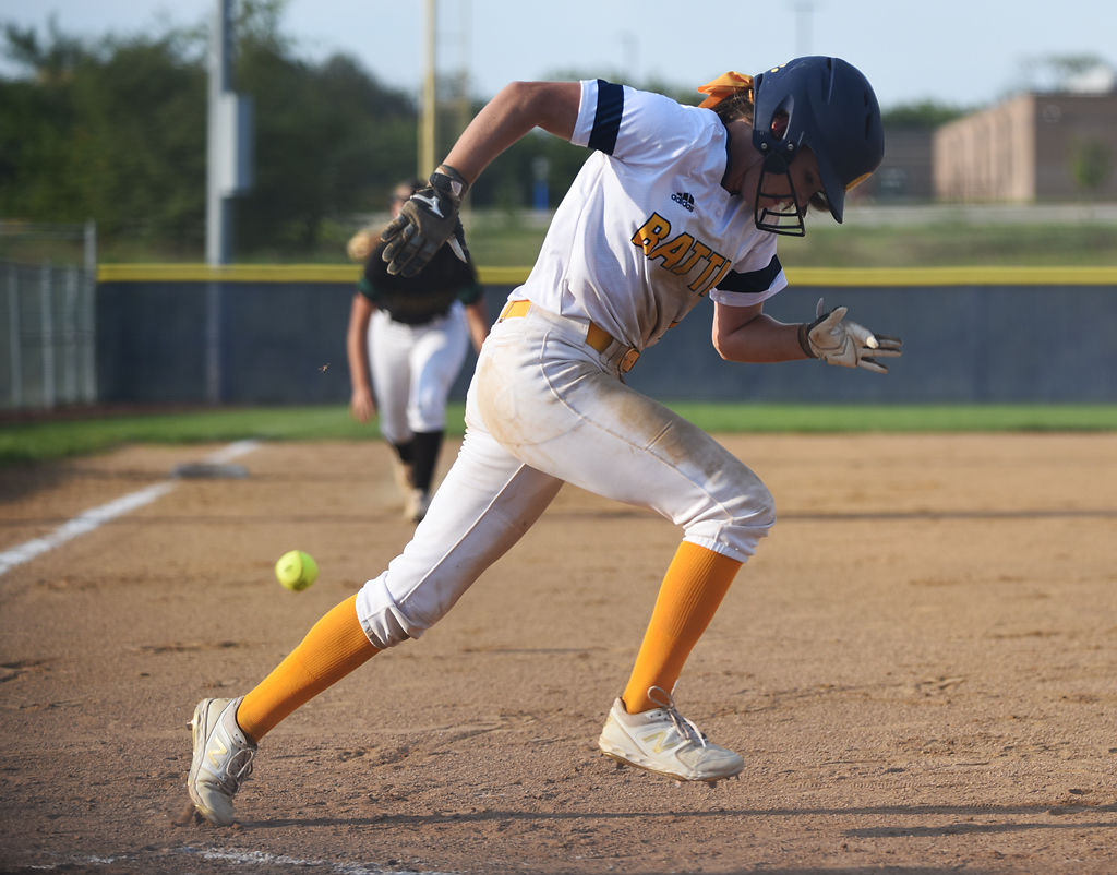Eliyah McCarthy runs to first base